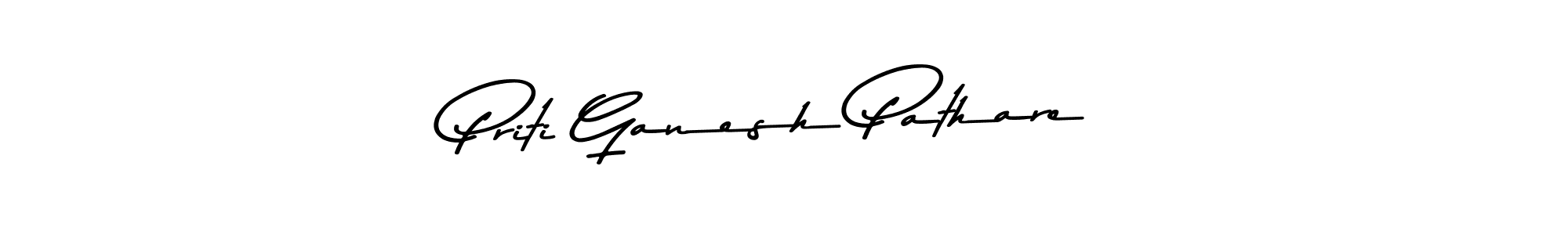Create a beautiful signature design for name Priti Ganesh Pathare. With this signature (Asem Kandis PERSONAL USE) fonts, you can make a handwritten signature for free. Priti Ganesh Pathare signature style 9 images and pictures png