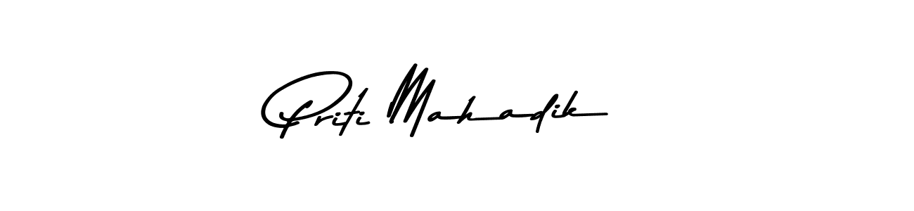 Design your own signature with our free online signature maker. With this signature software, you can create a handwritten (Asem Kandis PERSONAL USE) signature for name Priti Mahadik. Priti Mahadik signature style 9 images and pictures png