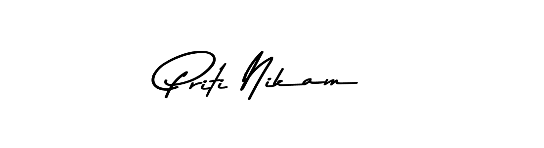 This is the best signature style for the Priti Nikam name. Also you like these signature font (Asem Kandis PERSONAL USE). Mix name signature. Priti Nikam signature style 9 images and pictures png