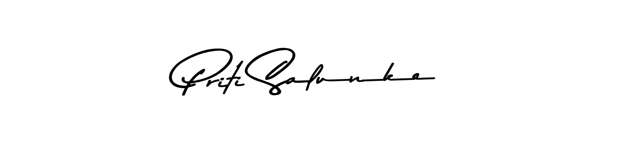 Use a signature maker to create a handwritten signature online. With this signature software, you can design (Asem Kandis PERSONAL USE) your own signature for name Priti Salunke. Priti Salunke signature style 9 images and pictures png