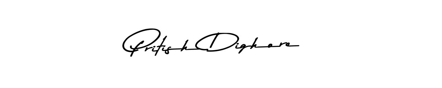 Pritish Dighore stylish signature style. Best Handwritten Sign (Asem Kandis PERSONAL USE) for my name. Handwritten Signature Collection Ideas for my name Pritish Dighore. Pritish Dighore signature style 9 images and pictures png