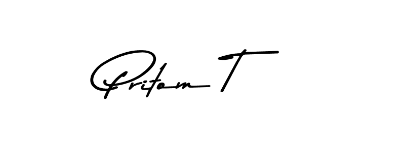 Pritom T stylish signature style. Best Handwritten Sign (Asem Kandis PERSONAL USE) for my name. Handwritten Signature Collection Ideas for my name Pritom T. Pritom T signature style 9 images and pictures png