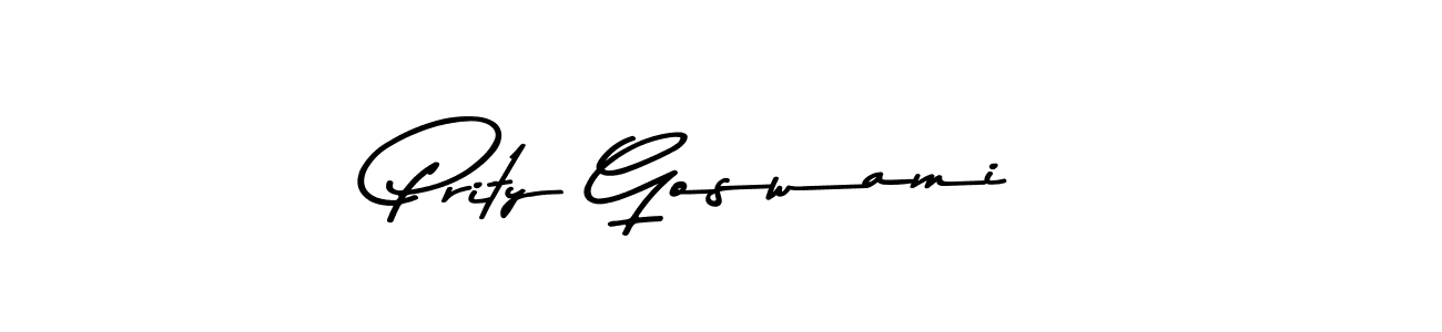 Create a beautiful signature design for name Prity Goswami. With this signature (Asem Kandis PERSONAL USE) fonts, you can make a handwritten signature for free. Prity Goswami signature style 9 images and pictures png