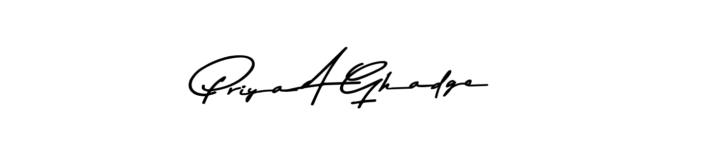 You should practise on your own different ways (Asem Kandis PERSONAL USE) to write your name (Priya A Ghadge) in signature. don't let someone else do it for you. Priya A Ghadge signature style 9 images and pictures png
