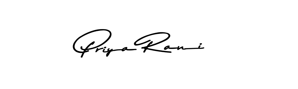 How to make Priya Rani name signature. Use Asem Kandis PERSONAL USE style for creating short signs online. This is the latest handwritten sign. Priya Rani signature style 9 images and pictures png