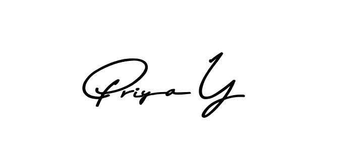 How to make Priya Y name signature. Use Asem Kandis PERSONAL USE style for creating short signs online. This is the latest handwritten sign. Priya Y signature style 9 images and pictures png