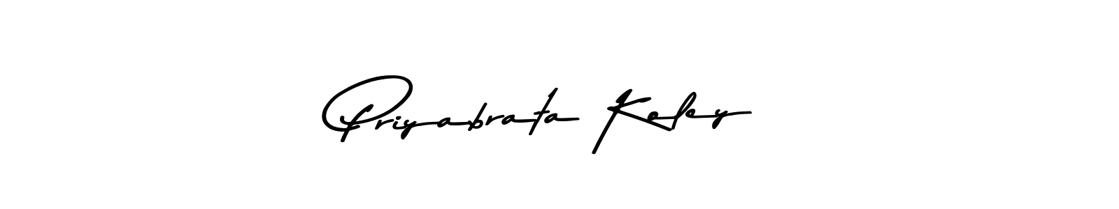 How to make Priyabrata Koley name signature. Use Asem Kandis PERSONAL USE style for creating short signs online. This is the latest handwritten sign. Priyabrata Koley signature style 9 images and pictures png