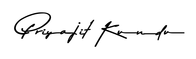 Similarly Asem Kandis PERSONAL USE is the best handwritten signature design. Signature creator online. You can use it as an online autograph creator for name Priyajit Kundu. Priyajit Kundu signature style 9 images and pictures png