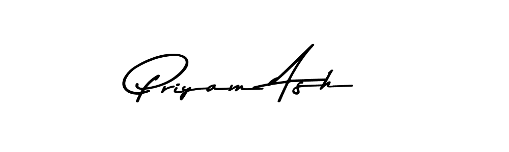 Make a beautiful signature design for name Priyam Ash. With this signature (Asem Kandis PERSONAL USE) style, you can create a handwritten signature for free. Priyam Ash signature style 9 images and pictures png