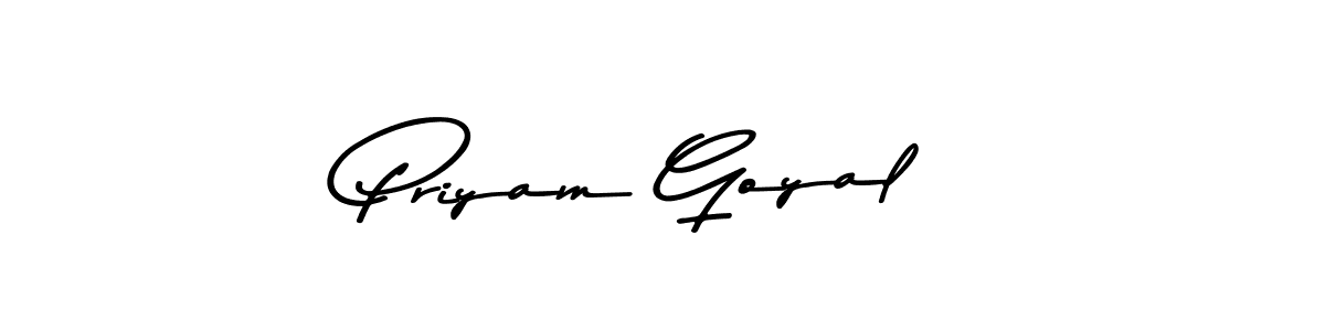 The best way (Asem Kandis PERSONAL USE) to make a short signature is to pick only two or three words in your name. The name Priyam Goyal include a total of six letters. For converting this name. Priyam Goyal signature style 9 images and pictures png