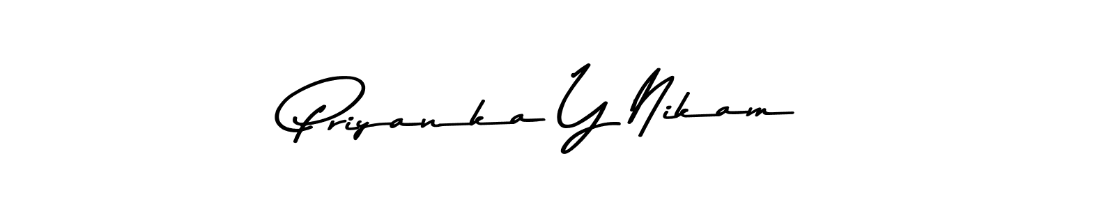Priyanka Y Nikam stylish signature style. Best Handwritten Sign (Asem Kandis PERSONAL USE) for my name. Handwritten Signature Collection Ideas for my name Priyanka Y Nikam. Priyanka Y Nikam signature style 9 images and pictures png
