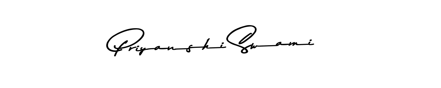 How to make Priyanshi Swami name signature. Use Asem Kandis PERSONAL USE style for creating short signs online. This is the latest handwritten sign. Priyanshi Swami signature style 9 images and pictures png