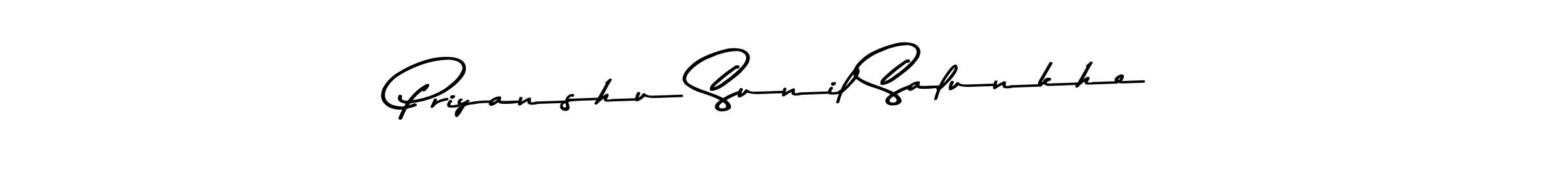 Create a beautiful signature design for name Priyanshu Sunil Salunkhe. With this signature (Asem Kandis PERSONAL USE) fonts, you can make a handwritten signature for free. Priyanshu Sunil Salunkhe signature style 9 images and pictures png