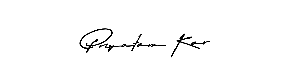 How to make Priyatam Kar name signature. Use Asem Kandis PERSONAL USE style for creating short signs online. This is the latest handwritten sign. Priyatam Kar signature style 9 images and pictures png