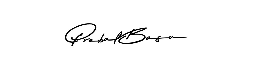How to make Probal Basu name signature. Use Asem Kandis PERSONAL USE style for creating short signs online. This is the latest handwritten sign. Probal Basu signature style 9 images and pictures png
