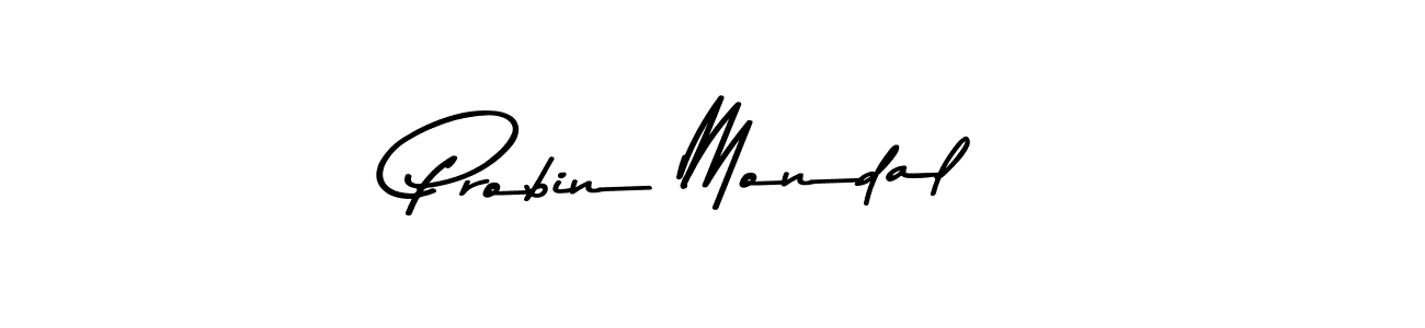 How to make Probin Mondal name signature. Use Asem Kandis PERSONAL USE style for creating short signs online. This is the latest handwritten sign. Probin Mondal signature style 9 images and pictures png