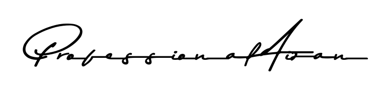 A sleek calligraphic signature for name Professional Aizan utilizing Asem Kandis PERSONAL USE styling. Great for adding personal signatures to photos and art. Professional Aizan signature style 9 images and pictures png