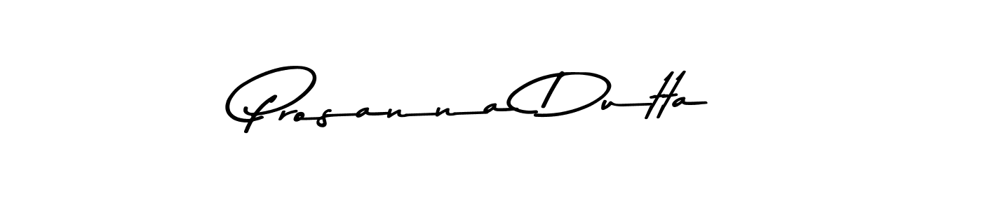 Make a beautiful signature design for name Prosanna Dutta. With this signature (Asem Kandis PERSONAL USE) style, you can create a handwritten signature for free. Prosanna Dutta signature style 9 images and pictures png