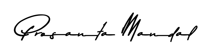 How to make Prosanta Mandal name signature. Use Asem Kandis PERSONAL USE style for creating short signs online. This is the latest handwritten sign. Prosanta Mandal signature style 9 images and pictures png