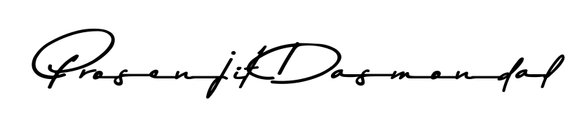 A dynamic signature style for Prosenjit Dasmondal using Asem Kandis PERSONAL USE script. Designed to look authentic, handwritten, and professional. Prosenjit Dasmondal signature style 9 images and pictures png