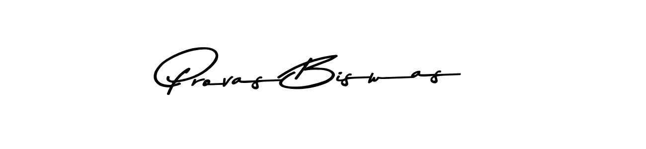 How to make Provas Biswas name signature. Use Asem Kandis PERSONAL USE style for creating short signs online. This is the latest handwritten sign. Provas Biswas signature style 9 images and pictures png