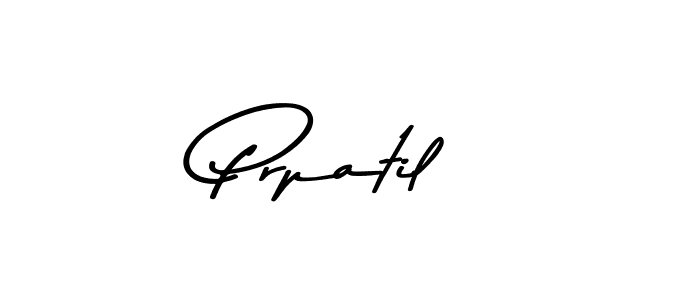 How to make Prpatil name signature. Use Asem Kandis PERSONAL USE style for creating short signs online. This is the latest handwritten sign. Prpatil signature style 9 images and pictures png