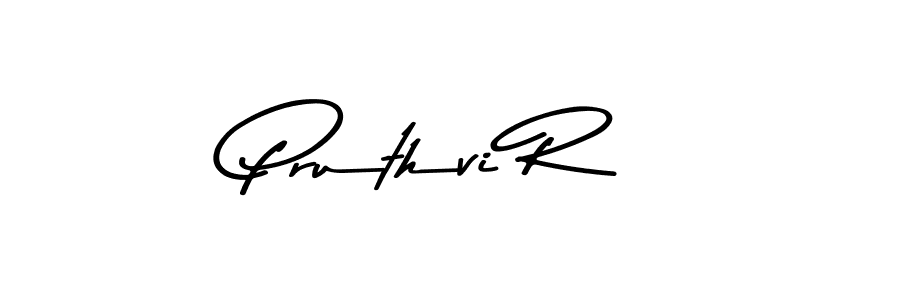 How to make Pruthvi R name signature. Use Asem Kandis PERSONAL USE style for creating short signs online. This is the latest handwritten sign. Pruthvi R signature style 9 images and pictures png