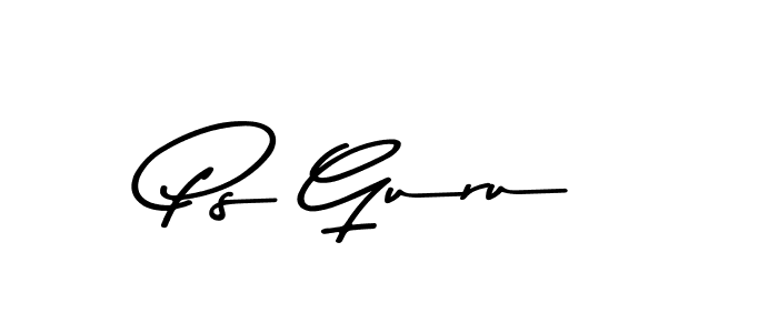 How to make Ps Guru name signature. Use Asem Kandis PERSONAL USE style for creating short signs online. This is the latest handwritten sign. Ps Guru signature style 9 images and pictures png