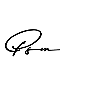 Design your own signature with our free online signature maker. With this signature software, you can create a handwritten (Asem Kandis PERSONAL USE) signature for name Psm. Psm signature style 9 images and pictures png