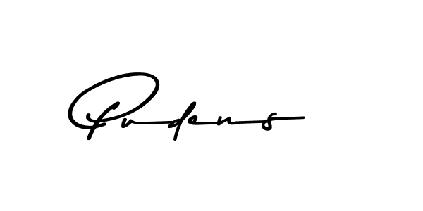 Create a beautiful signature design for name Pudens. With this signature (Asem Kandis PERSONAL USE) fonts, you can make a handwritten signature for free. Pudens signature style 9 images and pictures png