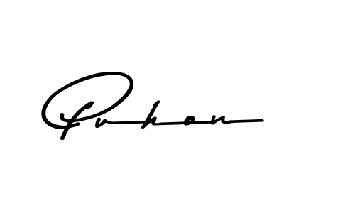 Use a signature maker to create a handwritten signature online. With this signature software, you can design (Asem Kandis PERSONAL USE) your own signature for name Puhon. Puhon signature style 9 images and pictures png