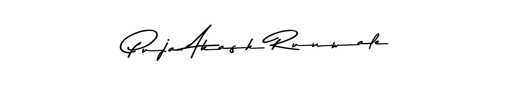 Asem Kandis PERSONAL USE is a professional signature style that is perfect for those who want to add a touch of class to their signature. It is also a great choice for those who want to make their signature more unique. Get Puja Akash Runwale name to fancy signature for free. Puja Akash Runwale signature style 9 images and pictures png
