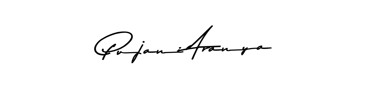 The best way (Asem Kandis PERSONAL USE) to make a short signature is to pick only two or three words in your name. The name Pujani Aranya include a total of six letters. For converting this name. Pujani Aranya signature style 9 images and pictures png