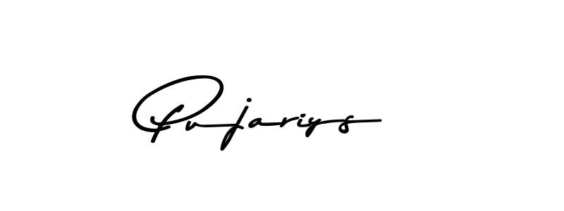How to make Pujariys name signature. Use Asem Kandis PERSONAL USE style for creating short signs online. This is the latest handwritten sign. Pujariys signature style 9 images and pictures png