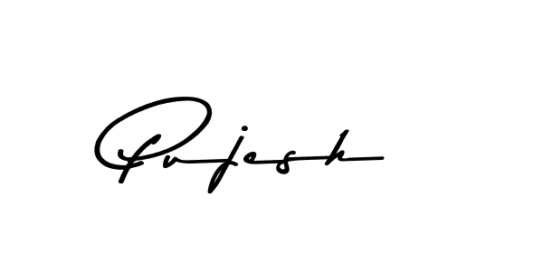 How to make Pujesh name signature. Use Asem Kandis PERSONAL USE style for creating short signs online. This is the latest handwritten sign. Pujesh signature style 9 images and pictures png