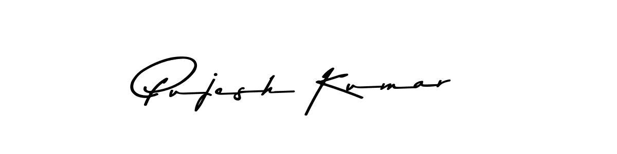 Create a beautiful signature design for name Pujesh Kumar. With this signature (Asem Kandis PERSONAL USE) fonts, you can make a handwritten signature for free. Pujesh Kumar signature style 9 images and pictures png