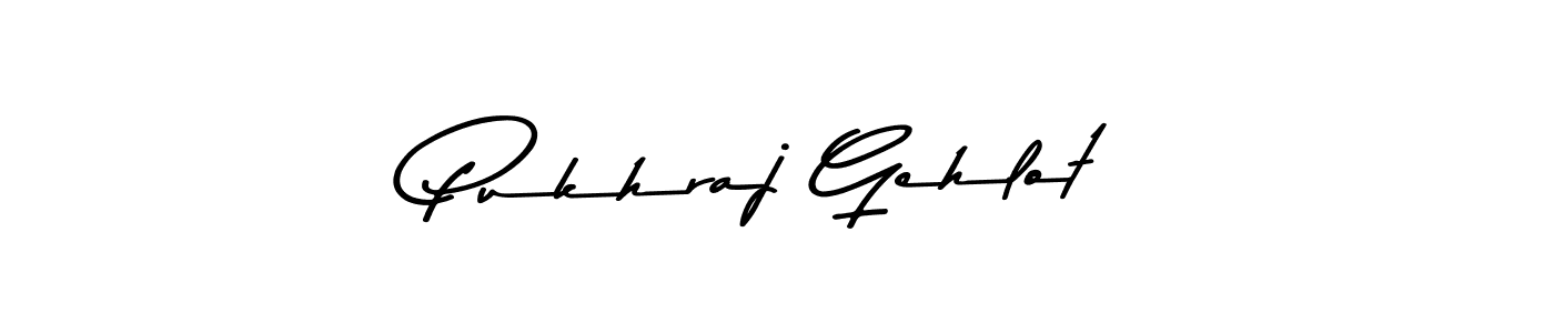How to make Pukhraj Gehlot name signature. Use Asem Kandis PERSONAL USE style for creating short signs online. This is the latest handwritten sign. Pukhraj Gehlot signature style 9 images and pictures png
