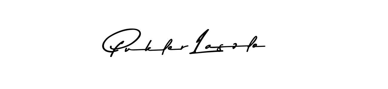 How to make Pukler Laszlo name signature. Use Asem Kandis PERSONAL USE style for creating short signs online. This is the latest handwritten sign. Pukler Laszlo signature style 9 images and pictures png