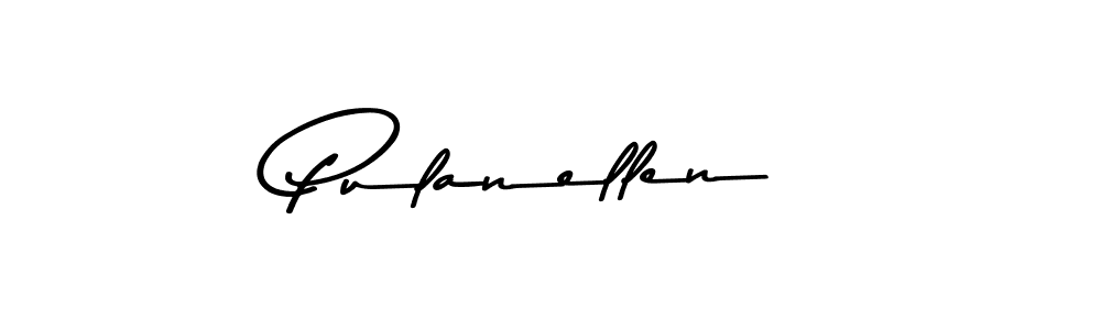 How to make Pulanellen name signature. Use Asem Kandis PERSONAL USE style for creating short signs online. This is the latest handwritten sign. Pulanellen signature style 9 images and pictures png