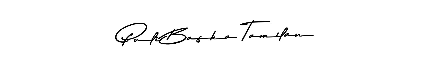 The best way (Asem Kandis PERSONAL USE) to make a short signature is to pick only two or three words in your name. The name Puli Basha Tamilan include a total of six letters. For converting this name. Puli Basha Tamilan signature style 9 images and pictures png