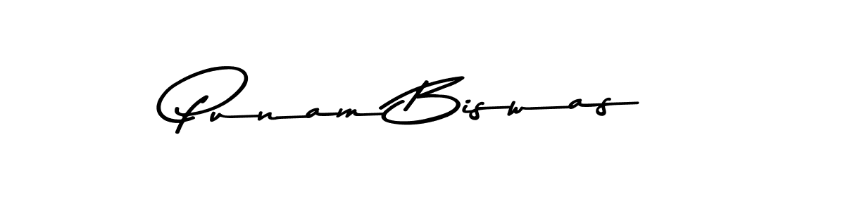 Create a beautiful signature design for name Punam Biswas. With this signature (Asem Kandis PERSONAL USE) fonts, you can make a handwritten signature for free. Punam Biswas signature style 9 images and pictures png