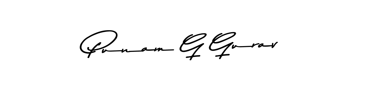 Create a beautiful signature design for name Punam G Gurav. With this signature (Asem Kandis PERSONAL USE) fonts, you can make a handwritten signature for free. Punam G Gurav signature style 9 images and pictures png