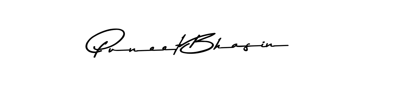 How to make Puneet Bhasin name signature. Use Asem Kandis PERSONAL USE style for creating short signs online. This is the latest handwritten sign. Puneet Bhasin signature style 9 images and pictures png