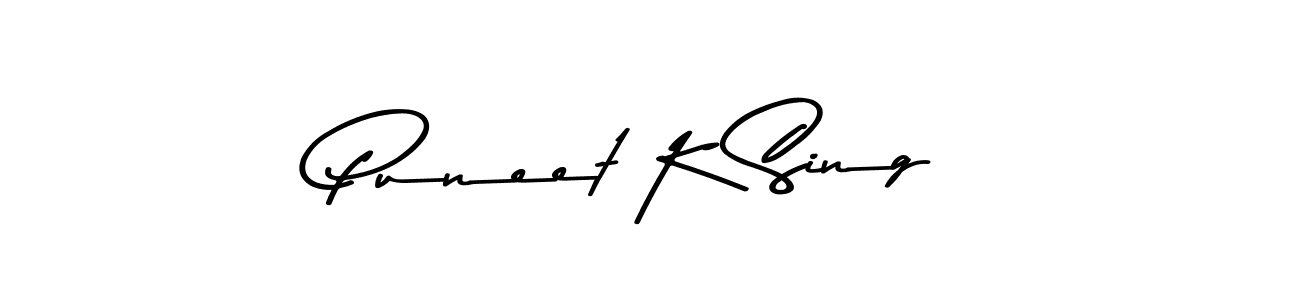 How to make Puneet K Sing name signature. Use Asem Kandis PERSONAL USE style for creating short signs online. This is the latest handwritten sign. Puneet K Sing signature style 9 images and pictures png