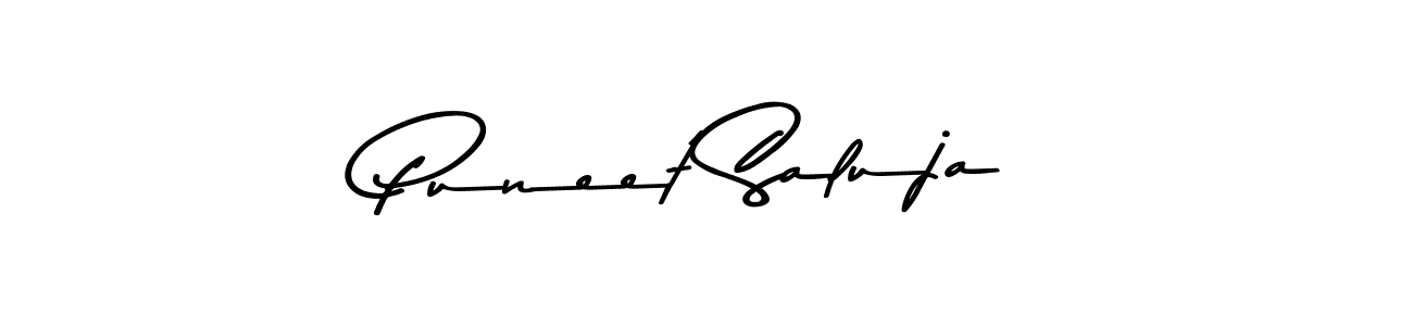 The best way (Asem Kandis PERSONAL USE) to make a short signature is to pick only two or three words in your name. The name Puneet Saluja include a total of six letters. For converting this name. Puneet Saluja signature style 9 images and pictures png
