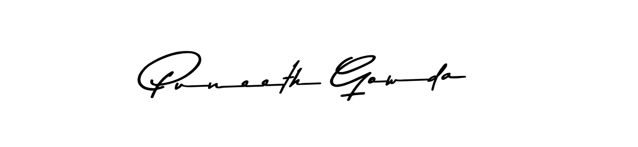 Puneeth Gowda stylish signature style. Best Handwritten Sign (Asem Kandis PERSONAL USE) for my name. Handwritten Signature Collection Ideas for my name Puneeth Gowda. Puneeth Gowda signature style 9 images and pictures png