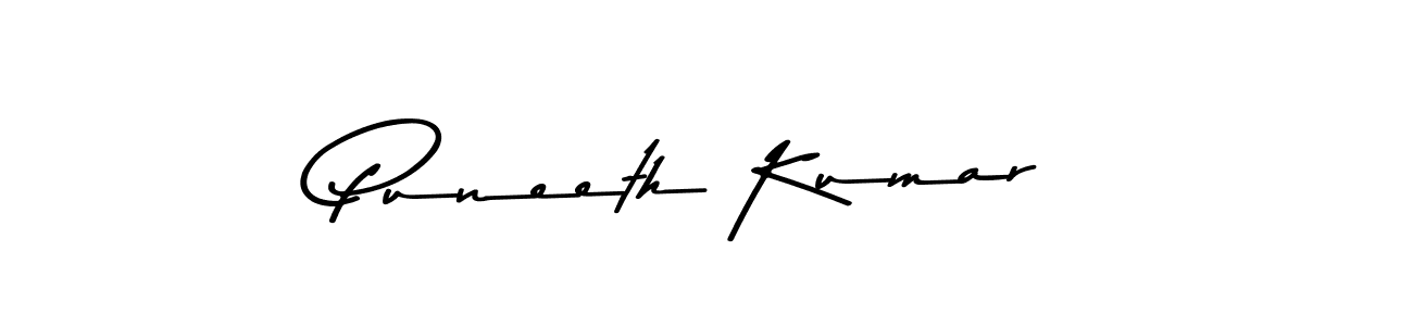 Create a beautiful signature design for name Puneeth Kumar. With this signature (Asem Kandis PERSONAL USE) fonts, you can make a handwritten signature for free. Puneeth Kumar signature style 9 images and pictures png