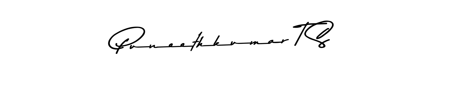 Create a beautiful signature design for name Puneethkumar T S. With this signature (Asem Kandis PERSONAL USE) fonts, you can make a handwritten signature for free. Puneethkumar T S signature style 9 images and pictures png