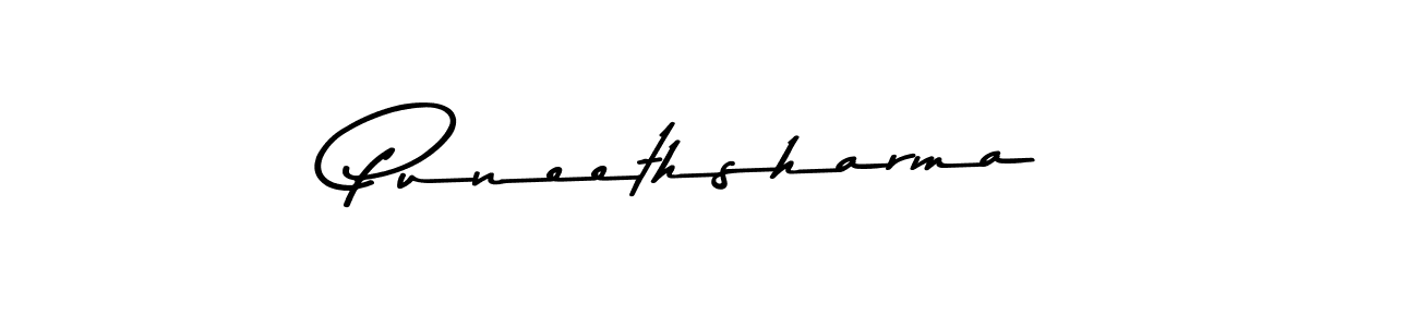Use a signature maker to create a handwritten signature online. With this signature software, you can design (Asem Kandis PERSONAL USE) your own signature for name Puneethsharma. Puneethsharma signature style 9 images and pictures png