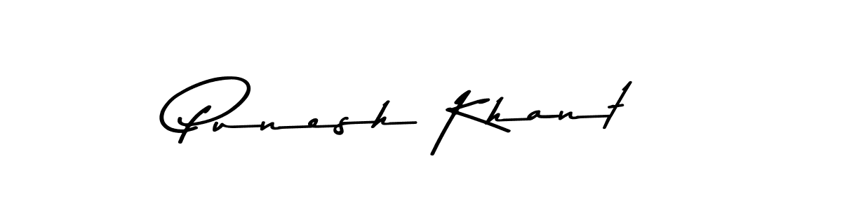 Make a beautiful signature design for name Punesh Khant. With this signature (Asem Kandis PERSONAL USE) style, you can create a handwritten signature for free. Punesh Khant signature style 9 images and pictures png